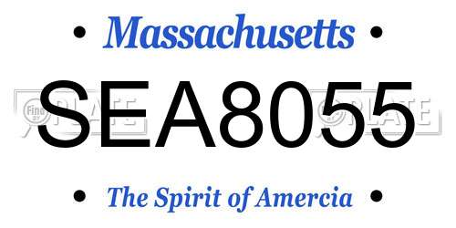 SEA8055 Massachusetts License Plate