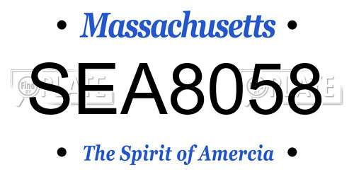 SEA8058 Massachusetts License Plate