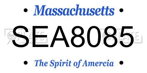 SEA8085 Massachusetts License Plate
