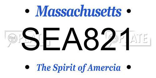 SEA821 Massachusetts License Plate