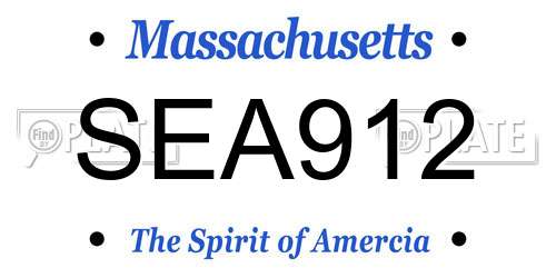 SEA912 Massachusetts License Plate