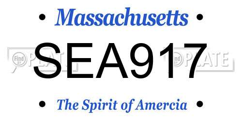 SEA917 Massachusetts License Plate