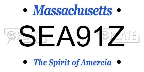 SEA91Z Massachusetts License Plate