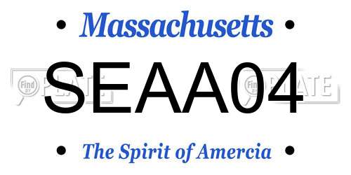 SEAA04 Massachusetts License Plate