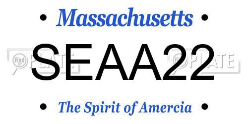 SEAA22 Massachusetts License Plate