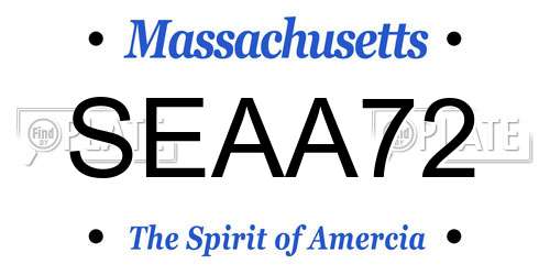 SEAA72 Massachusetts License Plate