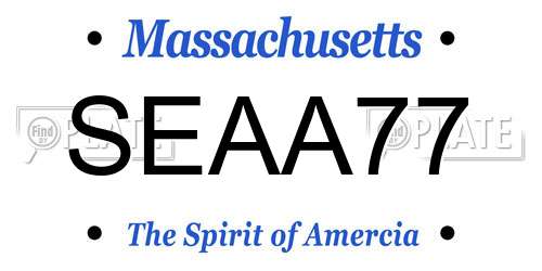 SEAA77 Massachusetts License Plate