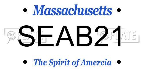 SEAB21 Massachusetts License Plate