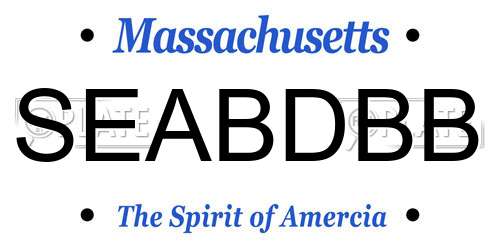 SEABDBB Massachusetts License Plate