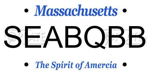 SEABQBB Massachusetts License Plate