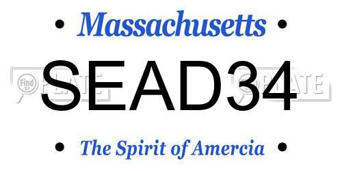 SEAD34 Massachusetts License Plate