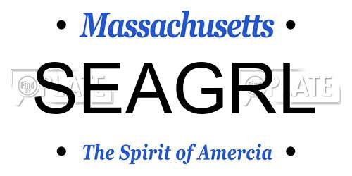SEAGRL Massachusetts License Plate