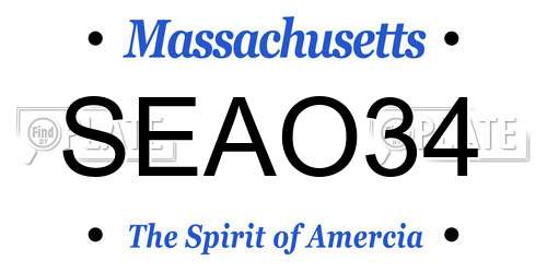 SEAO34 Massachusetts License Plate