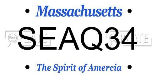 SEAQ34 Massachusetts License Plate