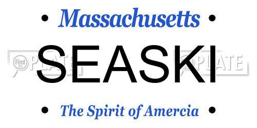 SEASKI Massachusetts License Plate