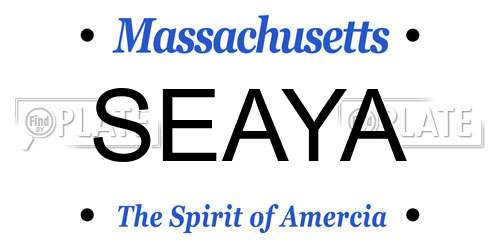 SEAYA Massachusetts License Plate