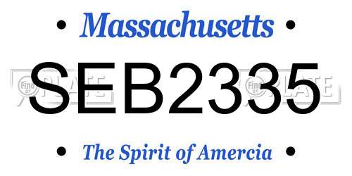 SEB2335 Massachusetts License Plate