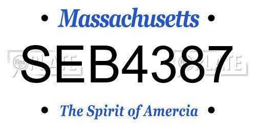 SEB4387 Massachusetts License Plate