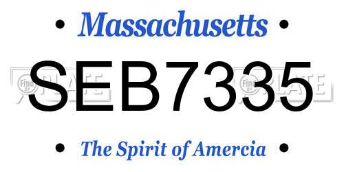 SEB7335 Massachusetts License Plate