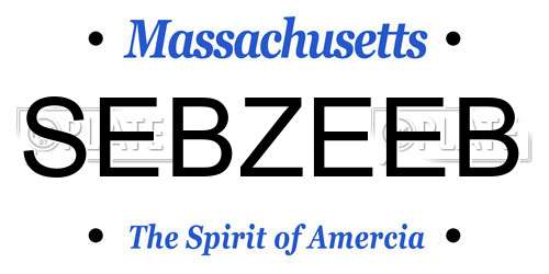 SEBZEEB Massachusetts License Plate