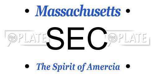 SEC Massachusetts License Plate