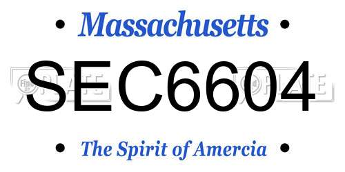 SEC6604 Massachusetts License Plate