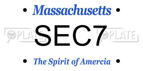 SEC7 Massachusetts License Plate