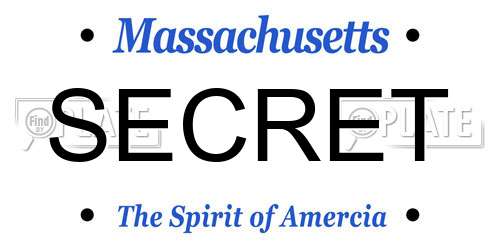 SECRET Massachusetts License Plate