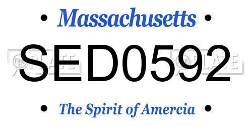 SED0592 Massachusetts License Plate
