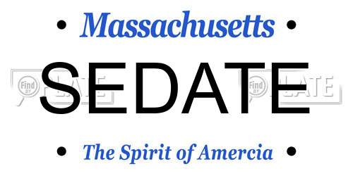 SEDATE Massachusetts License Plate