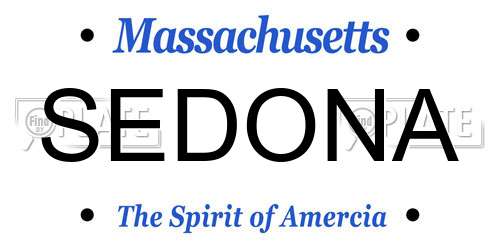 SEDONA Massachusetts License Plate