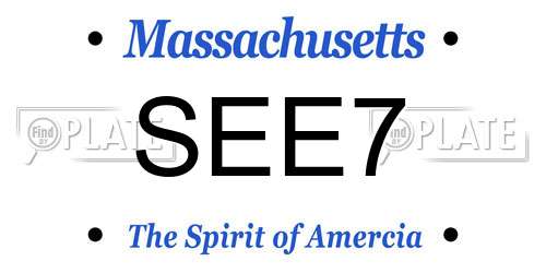 SEE7 Massachusetts License Plate