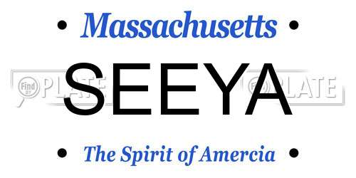 SEEYA Massachusetts License Plate