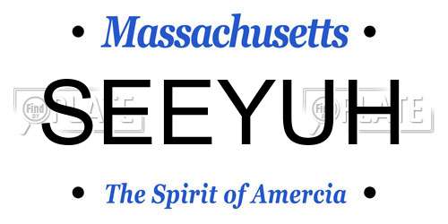SEEYUH Massachusetts License Plate