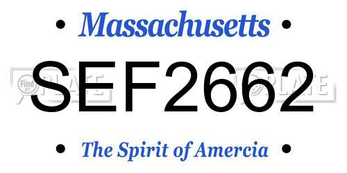 SEF2662 Massachusetts License Plate