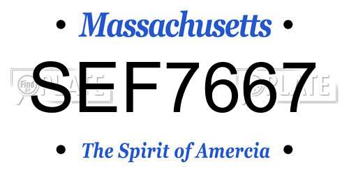 SEF7667 Massachusetts License Plate