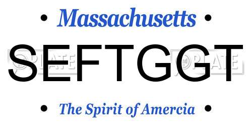 SEFTGGT Massachusetts License Plate