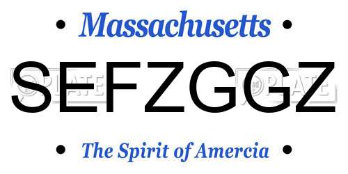 SEFZGGZ Massachusetts License Plate