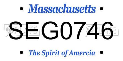 SEG0746 Massachusetts License Plate