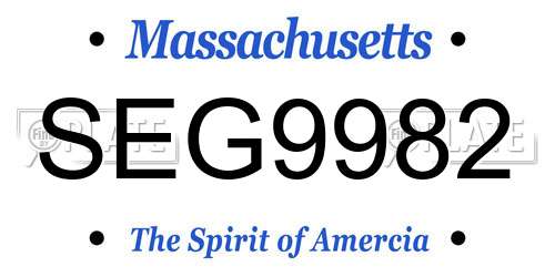 SEG9982 Massachusetts License Plate