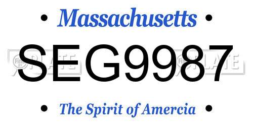 SEG9987 Massachusetts License Plate