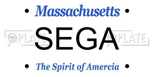 SEGA Massachusetts License Plate