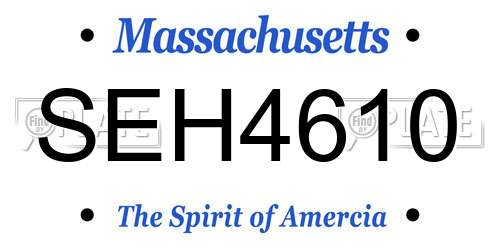 SEH4610 Massachusetts License Plate