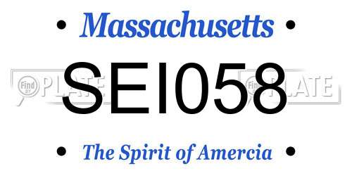 SEI058 Massachusetts License Plate