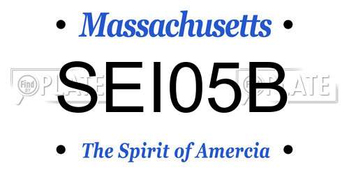 SEI05B Massachusetts License Plate