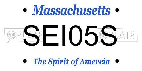SEI05S Massachusetts License Plate