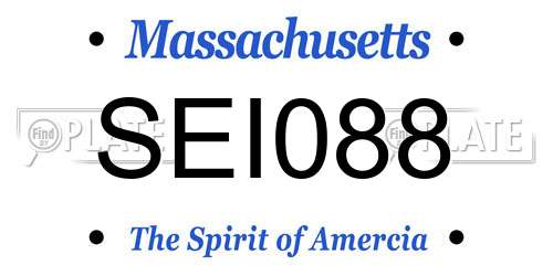SEI088 Massachusetts License Plate