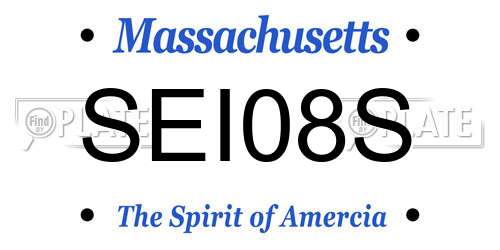 SEI08S Massachusetts License Plate