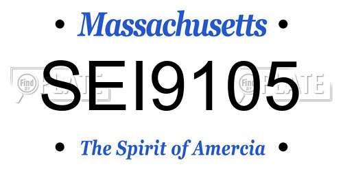 SEI9105 Massachusetts License Plate