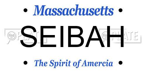 SEIBAH Massachusetts License Plate